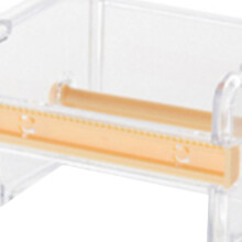 Dispenser Tagliatape Trasparente in ABS Plastica con Taglierina, Impilabile, Giallo