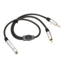 Connettore audio RCA 6,35 mm a femmina e maschio da 3,5 mm placcato oro, lunghezza 1,6 piedi