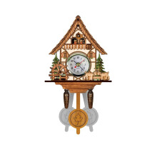 Wall Cuckoo Clock ChaletStyle, Quartz Movement, Vivid Decorations, Wooden Frame, Classic Cuckoo Clock