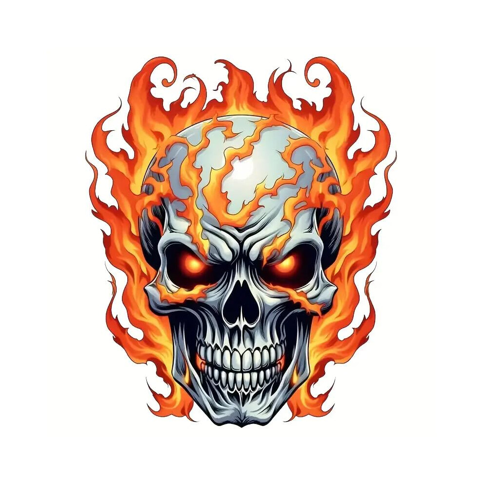 Skull Flame Waterproof Pvc Car Stickers Vinyl Decals For Cars Laptops Trucks Motorcycles 9189345464614