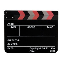 ClapperBoard Acrylic Movie Action Clap-Stick Director Film Clapboard, Ideal for Film, TV, and Video Productions Black