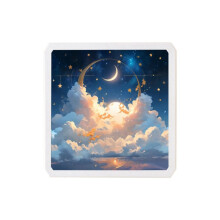 Thickened Waterproof Wall-Mounted Bathroom Storage Box - Easy Foldable , No Drilling Required Night and Bright Moon
