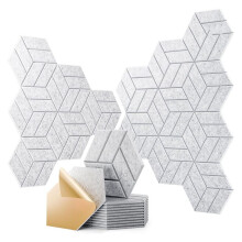 22 Zelfklevende Akoestische Panelen, 12x10x0,4 Inch Hexagonale Geluidsdichte Wandpanelen, Geluidspanelen voor Thuisstudio'S en Kantoren B