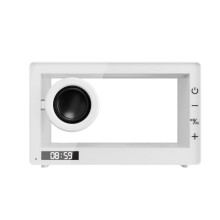 Portable Retro Bluetooth Speaker Clock Transparent Soundbar With RGB Light TF Card Music Player White