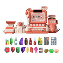 Kinderkassa Pretend Cash Register Pretend  Rekenen Kinderen Accessoires Scanner & Geluiden Licht Kassa,A