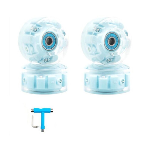 6LED Roller Skate Wheels - Skateboard Wheels Light  Quad Wheels Double Row Skating