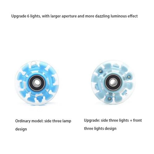 6LED Roller Skate Wheels - Skateboard Wheels Light  Quad Wheels Double Row Skating 1