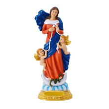 Blessed Statue Color Painted Lady of Grace Resin Statue Altar Decor Blessed VirginMary Sculpture