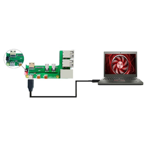 Carte D'Extension pour Raspberry Pi Zero 2W Vers PI5 avec Câble Adaptateur D'Interface Zero Vers Pi5 Zero USB HUB RJ45 HAT