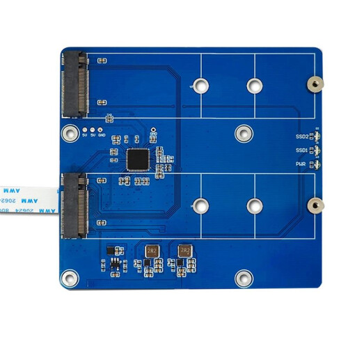 Expansionskortmodul för Raspberry Pi 5 PCIE M.2 Dual SSD Expansion Board NVME Protocol Portable Module