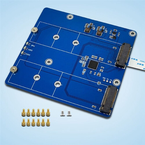 Expansionskortmodul för Raspberry Pi 5 PCIE M.2 Dual SSD Expansion Board NVME Protocol Portable Module 2