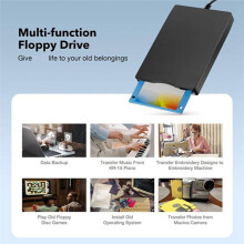 Floppy Disk Reader 3.5 Inch External USB Type A&C Floppy Disk Drive Floppy Disc Reader for Laptop
