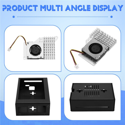3.5 Inch MHS Touch Screen for Raspberry Pi 5, with Metal Case and Active Cooler Silver Radiator 2