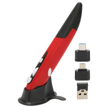 Innovatief ergonomisch ontwerp, draadloze optische penmuis, ultradraagbare 2,4 GHz mini-luchtmuis voor pc, laptop, notebook en computer met laag