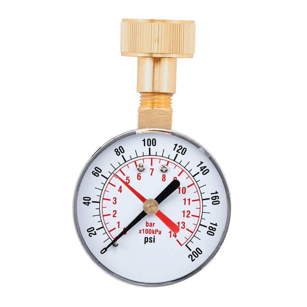Pressure Gauge 0200 Psi With Red Pointers For Air Compressor Systems Industrial Dial Gauge 9189345465154
