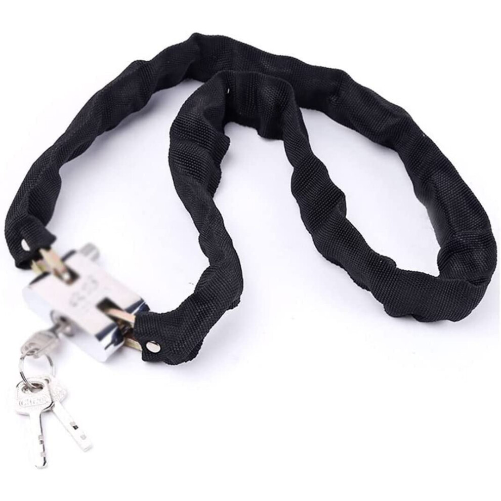Metal Heavy Duty Chain Lock Padlock For Motorcycle Motorbike Bicycle Scooter Locks Antitheft 65Cm Black With 3 Keys 9347817289763