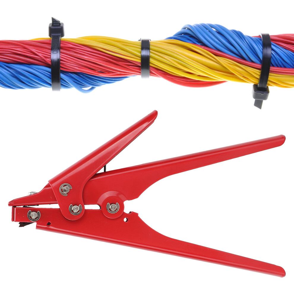 Red Nylon Cable Tie Gun Compact & Adjustable Tension For Fastening & Cutting 7901374635849