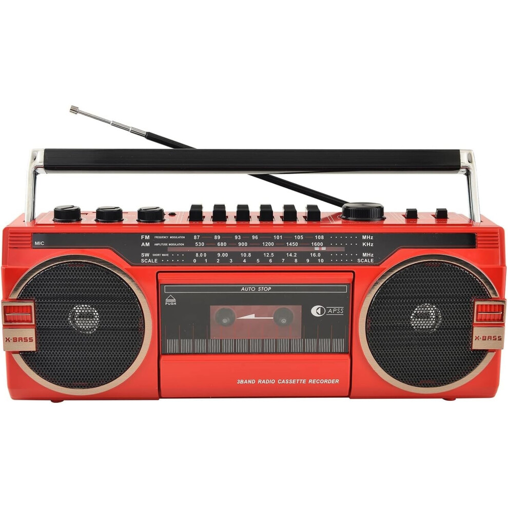 Portable Bluetooth Speaker With Cassette Tape Player, Retro Builtin Stereo, Usb/Tf Card Playback, Bluetooth 5.0 Radio 9189345465512