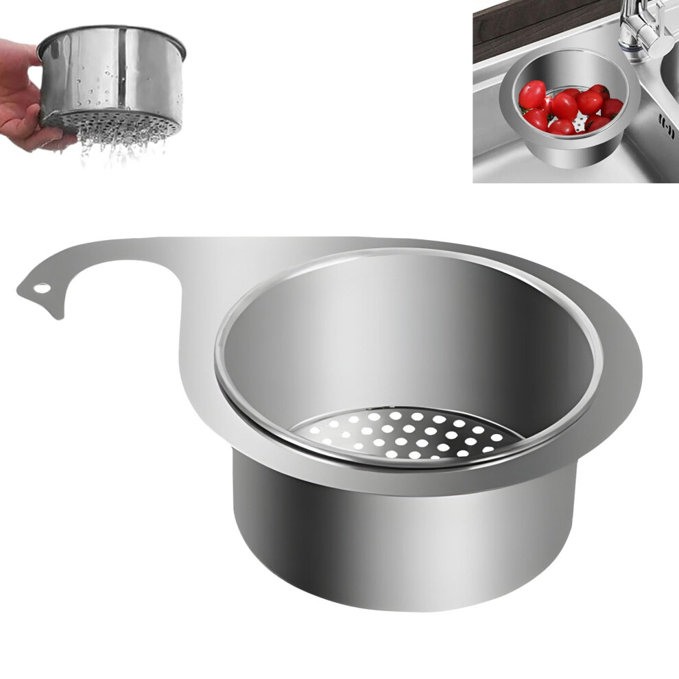 Sink Strainer Basket Stainless Steel Swan Design Extractable Corner Drain For Kitchen Vegetables Fruits 9347817395754