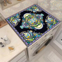 Washer and Dryer Cover Waterproof HeatResistant Non Slip Mat for Laundry Room Black 60x70cm