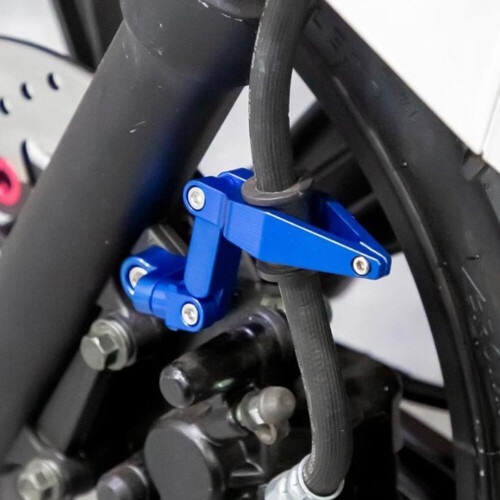 Motorcycle Cable Guide ABS Rotation Adjustment Foldable Brake Line Hose Cable Organizer Clamp Silver 1