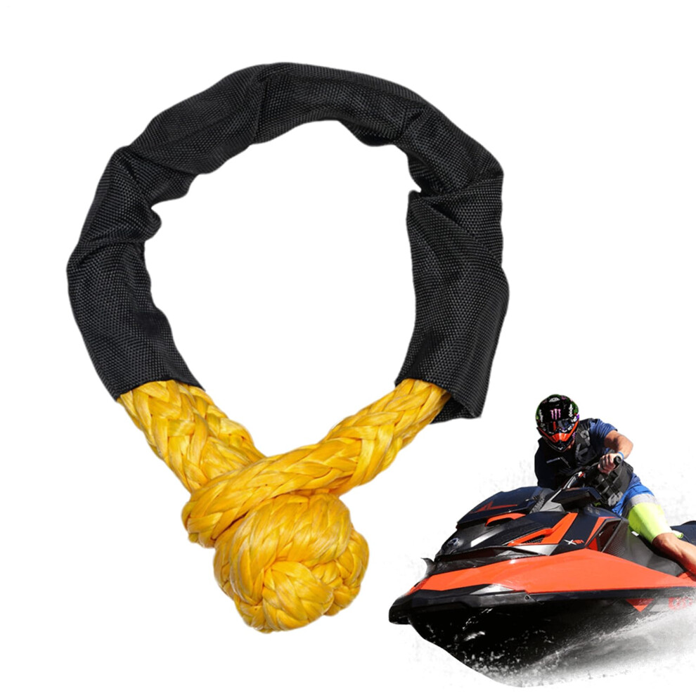 Soft Shackle Strap Offroad Tow Shackle Recovery Rope Synthetic Material 4X4 Compatible Tow Strap Replacement Black 9347817291094