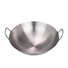 38cm Stainless Steel Wok with Double Handles, Large Wok Pan for Even Heat Cooking at Home or Restaurant