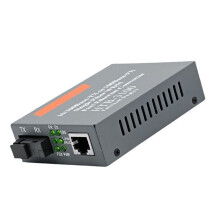 Convertidor de Medios con Enchufe Estadounidense HTB-3100, Fibra Óptica Monomodo, Puerto SC de Fibra Única, 25 , Fuente de Alimentación Externa de