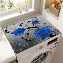 Washer and Dryer Cover 60x60cm Blue Butterfly Absorbent Quick Dry NonSlip Washing Machine Mat