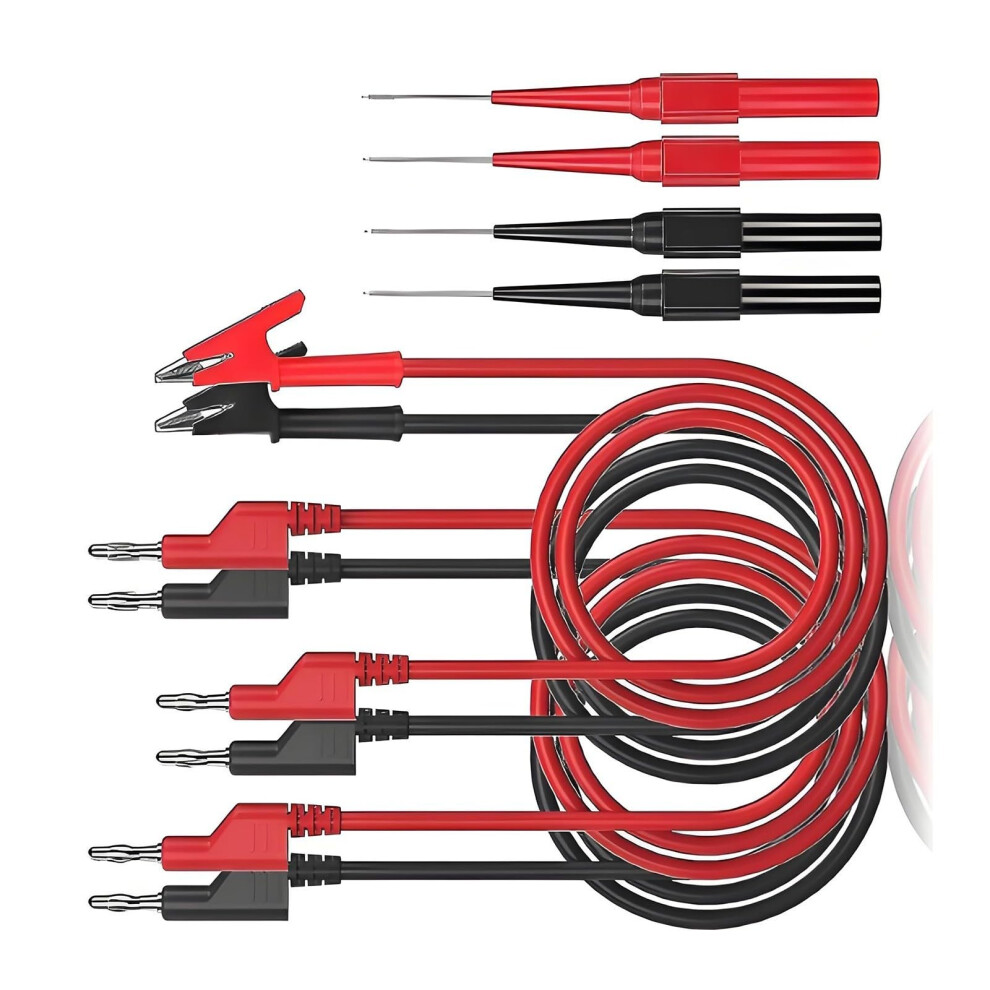 4Mm Banana Plugs With Lowresistance Clip For Accurate Oscilloscope Measurements, Multifunction Test Set, 8 Pieces 9382693103604