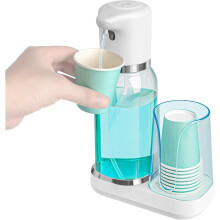 Automatischer Mundwasserspender Fürs Badezimmer-Set, Intelligenter Elektrischer Mundwasserspender mit Becher, 740-Ml-Mundwasserbehälter
