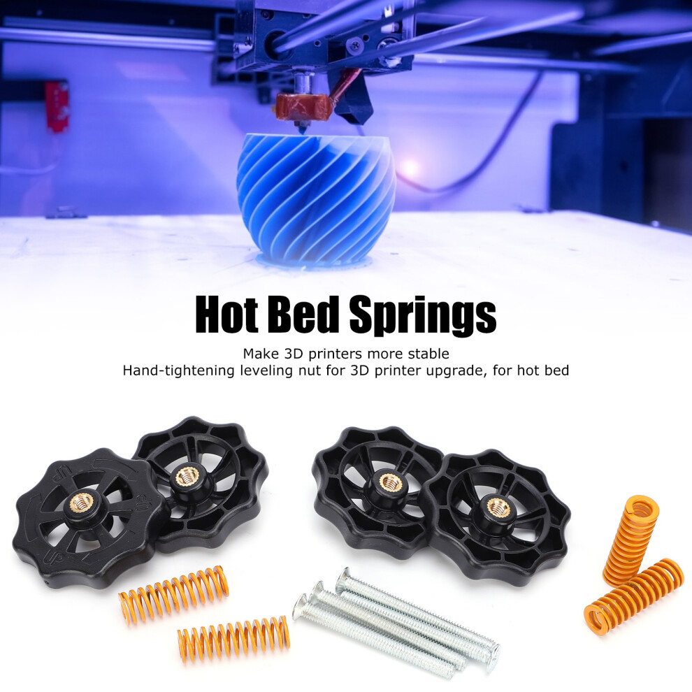 3D Printer Leveling Nut & Hot Bed Spring Set For Cr10, M4 X 30Mm 8481379504917