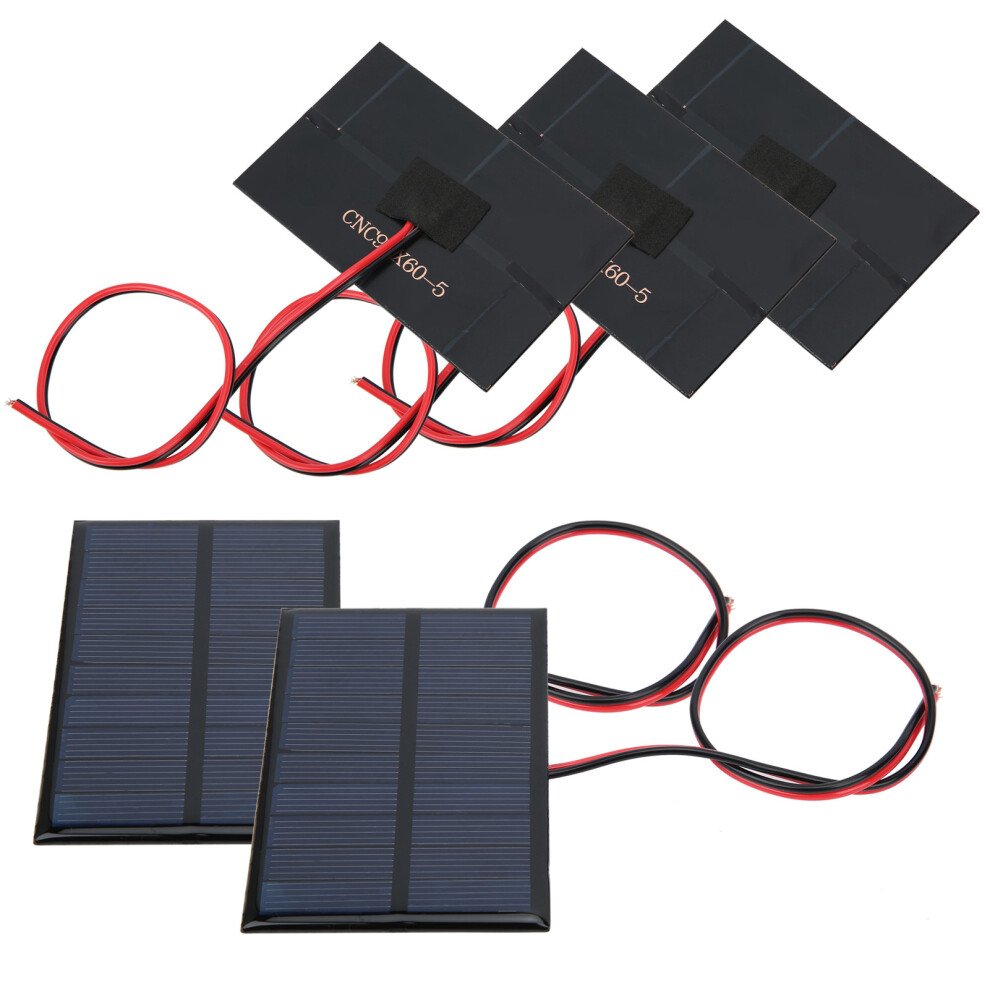 5Pcs 5V 150Ma Solar Panel Modules With 30Cm Cable Â Weather Resistant 5011379402260
