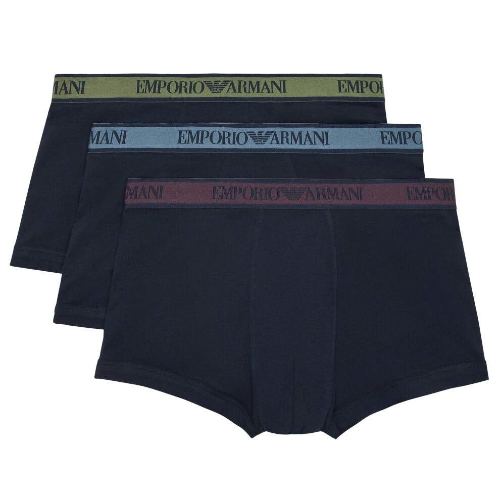 Armani (S, Navy) Emporio Mens Boxer Shorts (Pack Of 3)