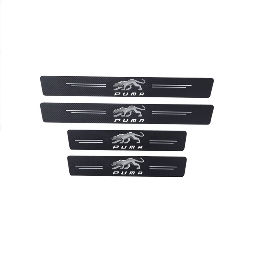 Car Carbon Fiber Door Sill Protector Kick Plates For Ford Puma 4Piece Set Threshold Protection Sticker 9189345467493