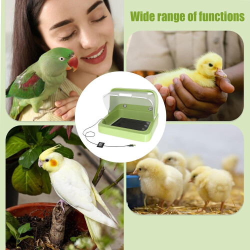 Chicken Brooder Box Incubator With Visual Nesting, 30x26x22 cm, 800 g, 3Temperature Heating Pad, Green Blue 1