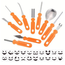 Pumpkin Carving Kit with Stencils and Storage Box for Halloween Pumpkins Adults and Kids