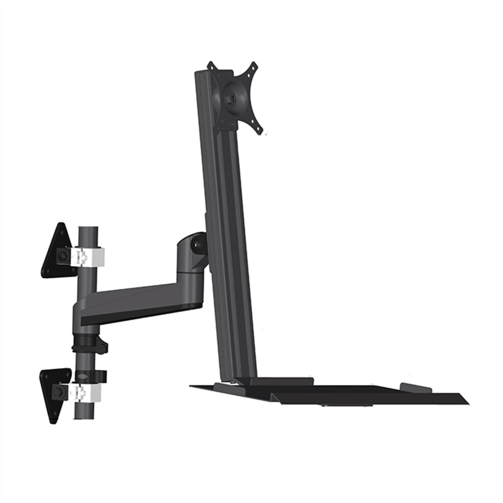 Monitor Desk Mount Adjustable Sitstand Vesa 75X75/100X100 Foldable Keyboard Tray Black 9382693001191