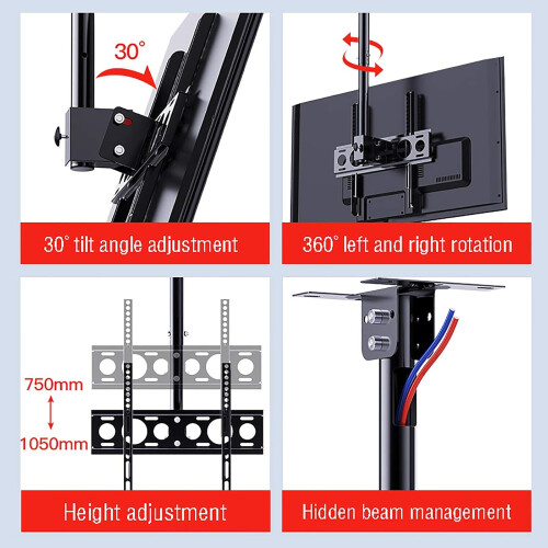 Universal Tilting TV Wall Mount Bracket for 2660 Inch with Adjustable Height Slim SpaceSaving Design 2