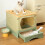Litter Box XL Foldable With Lid  Entry For Big Cats Easy Clean 4