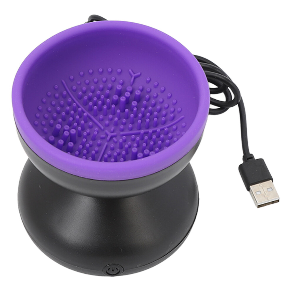 Black/Purple Electric Rotatable Makeup Brush Cleaner, Fast Drying, Portable
