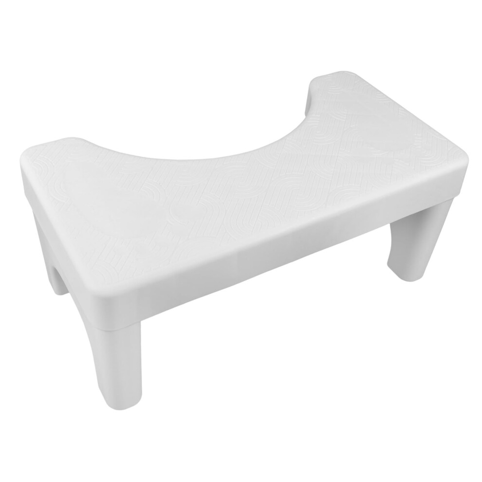 White Antislip Plastic Toilet Step Stool Ergonomic Squatting Stool For Adults Compact Footstool