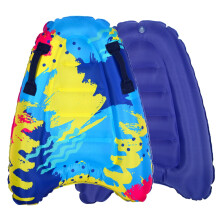 Inflatable Body Boards Graffiti Pattern Foldable 2 Handles Lightweight Portable Beach Surfboard For Kids Teens Adults