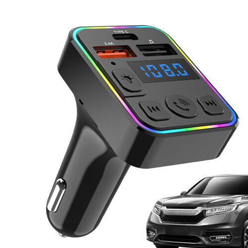 Wireless Car FM Receiver Car Radio Adapter Double USB Hub Enhanced TypeC Interface MultiDevice Support Hands