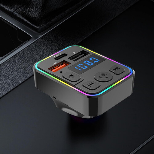 Wireless Car FM Receiver Car Radio Adapter Double USB Hub Enhanced TypeC Interface MultiDevice Support Hands 1