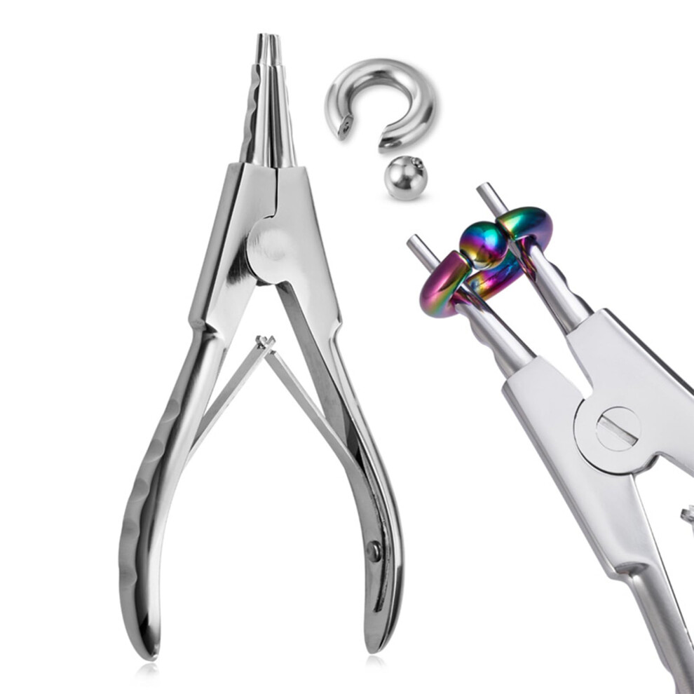 Ear Nose Septum Piercing Kit 14G 316L Stainless Steel Horseshoe Rings with Piercing Needles Taper and Clamps