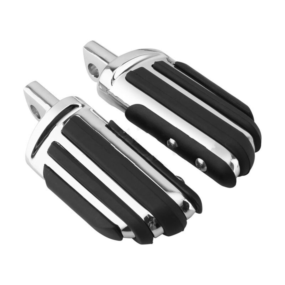 Motorcycle Foot Pegs Universal 32Mm 1.25In Male Thread Rubber Footrest Front Rear Style10 9382693107138
