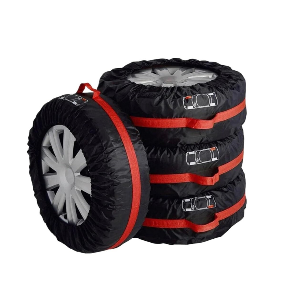 Universal Spare Tire Covers 1318 Inch Polyester Dustproof Wheel Protectors 4Pack For Cars Suvs Trailers Red 9347817295535