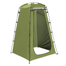 Camping Shower Tent With Privacy Room Portable Dressing Shelter Waterproof Polyester Fabric Fiberglass Frame Green