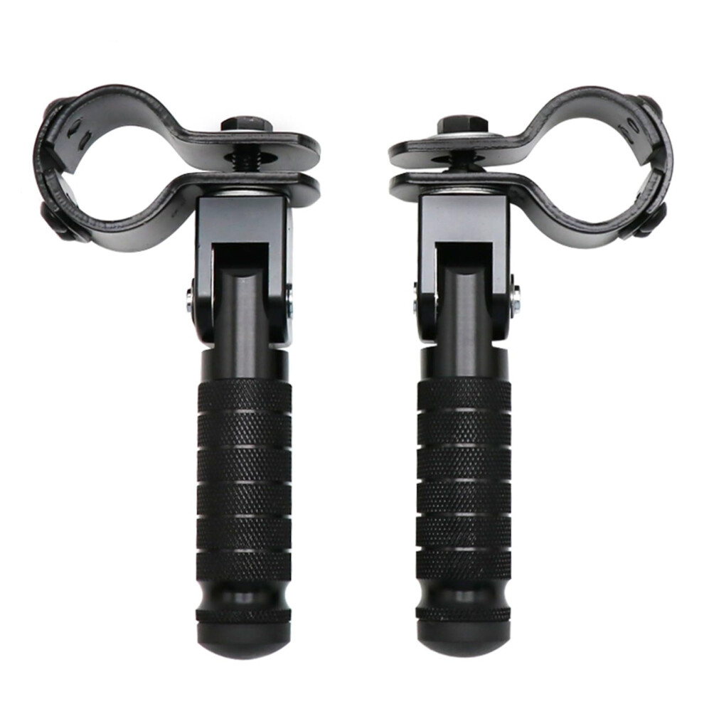 Motorbike Foot Rest Cnc Aluminum 8Mm Universal Pedals Folded Footpeg For Motorcycles Mopeds Karts Scooters Black 9426802761306